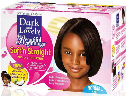 DARK & LOVELY BEAUTIFUL BEGINNINGS SOFT’N STRAIGHT NO-LYE RELAXER, NORMAL HAIR